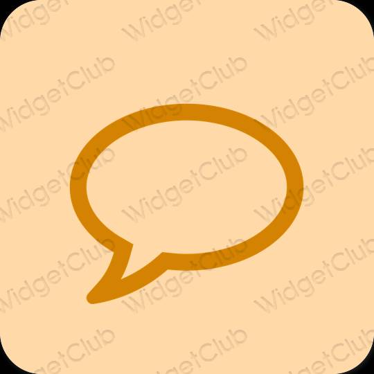 Естетичен оранжево Messages икони на приложения