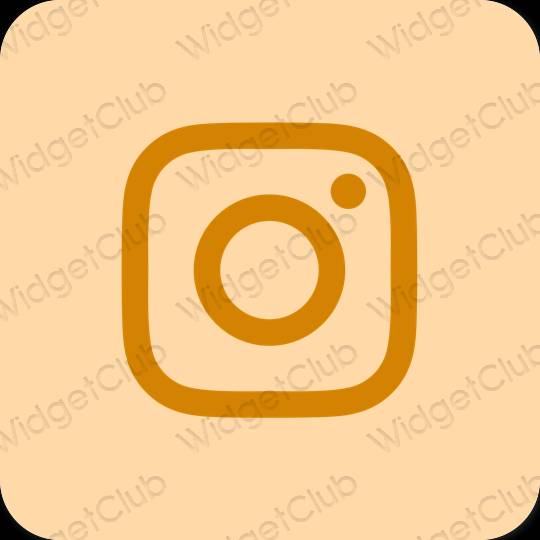 Estetinis oranžinė Instagram programėlių piktogramos