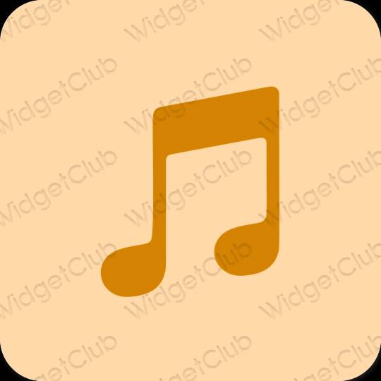 Естетичний помаранчевий Apple Music значки програм