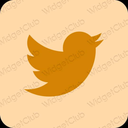 Esteetiline oranž Twitter rakenduste ikoonid