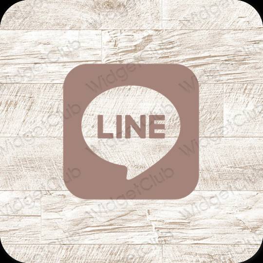 אֶסתֵטִי חום LINE סמלי אפליקציה