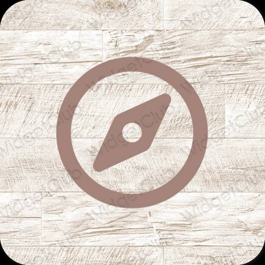 미적인 갈색 Safari 앱 아이콘