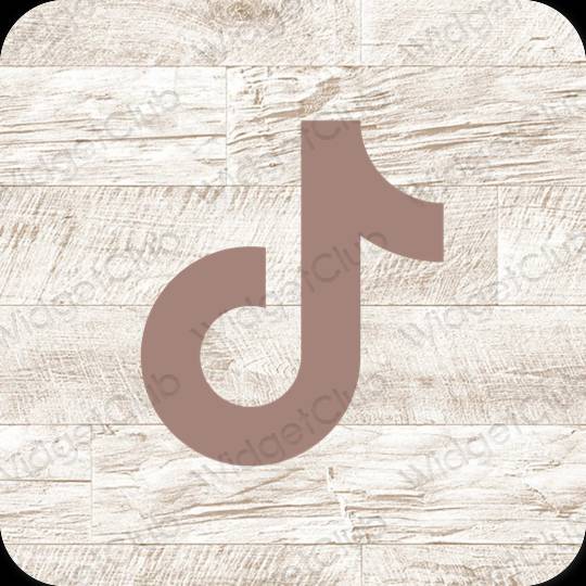 Estetyka brązowy TikTok ikony aplikacji