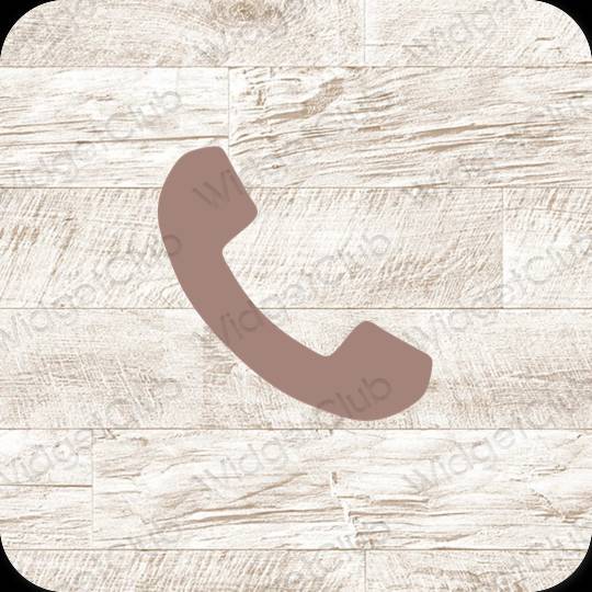 Estetis cokelat Phone ikon aplikasi