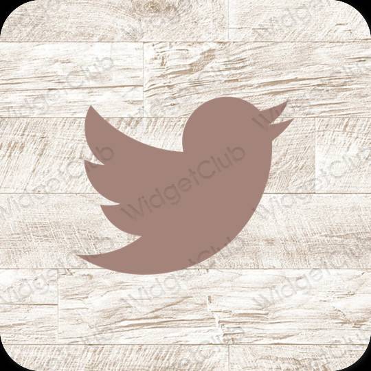 Estetik coklat Twitter ikon aplikasi