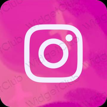 Estético Rosa neón Instagram iconos de aplicaciones
