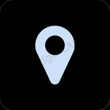 Stijlvol zwart Google Map app-pictogrammen