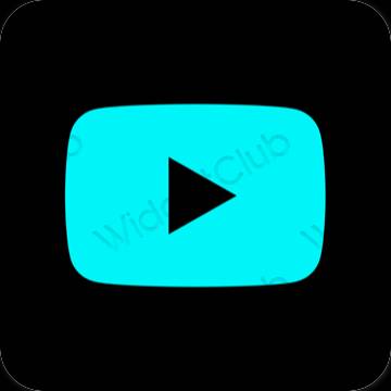 Aesthetic blue Youtube app icons