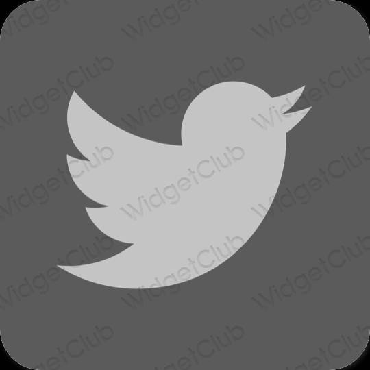 Estético cinzento Twitter ícones de aplicativos