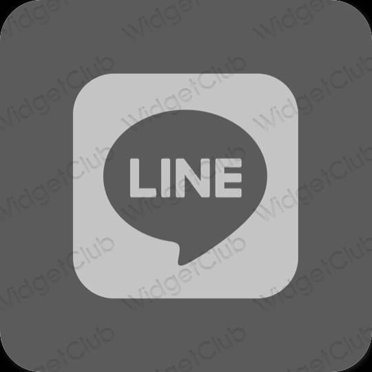 Estetický šedá LINE ikony aplikací