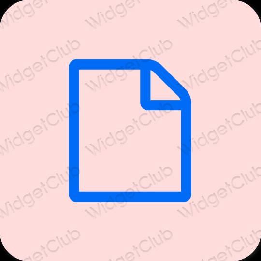 Естетичен розово Notes икони на приложения
