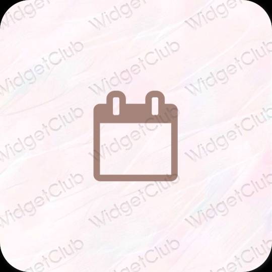 Estetski smeđa Calendar ikone aplikacija