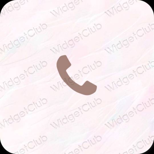 Estético marrón Phone iconos de aplicaciones