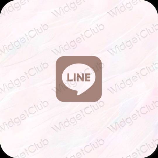 Естетичен кафяво LINE икони на приложения