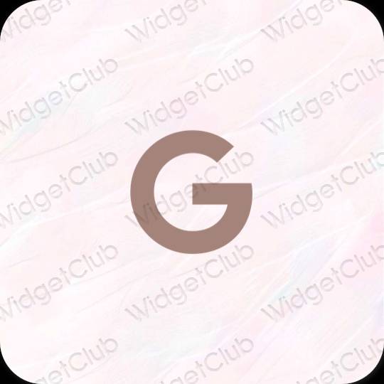 Estético Castanho Google ícones de aplicativos