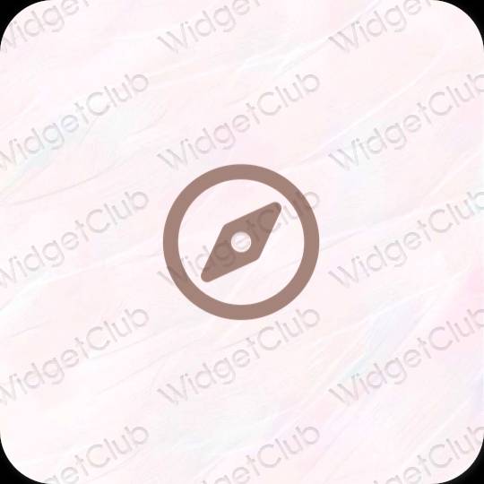 Aesthetic brown Safari app icons