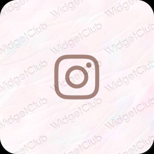 Estetik Kahverengi Instagram uygulama simgeleri
