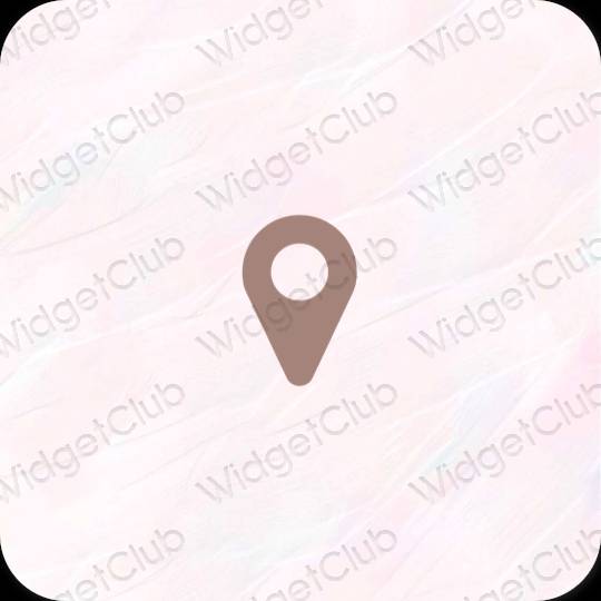 미적인 갈색 Map 앱 아이콘