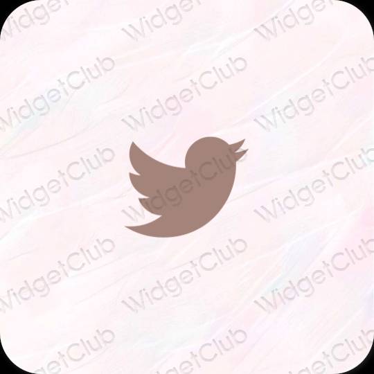 미적인 갈색 Twitter 앱 아이콘