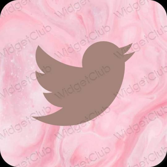 Estetico Marrone Twitter icone dell'app