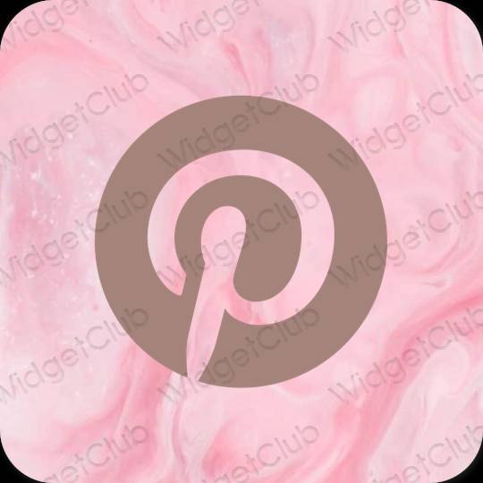 Æstetisk Brun Pinterest app ikoner