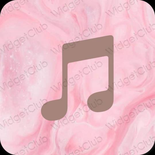 Estetik Kahverengi Apple Music uygulama simgeleri