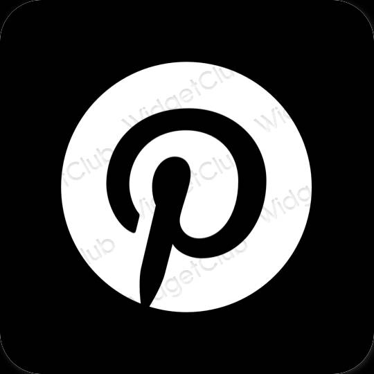 미적인 검은색 Pinterest 앱 아이콘