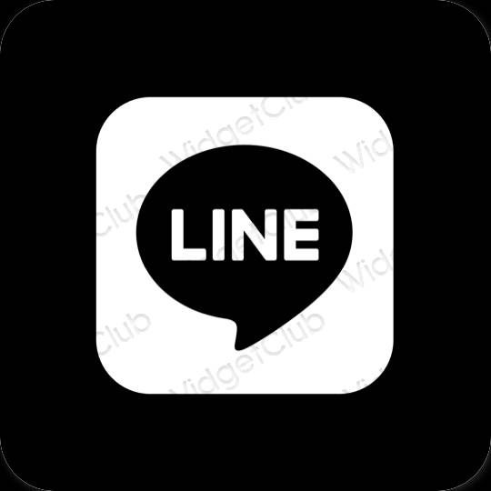 Estetico Nero LINE icone dell'app