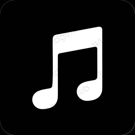 Æstetisk sort Apple Music app ikoner