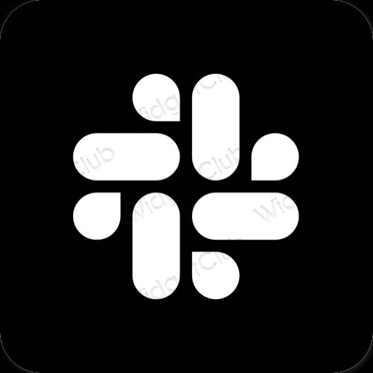 Aesthetic black Slack app icons