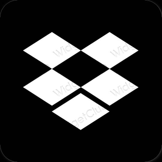Estetisk svart Dropbox app ikoner