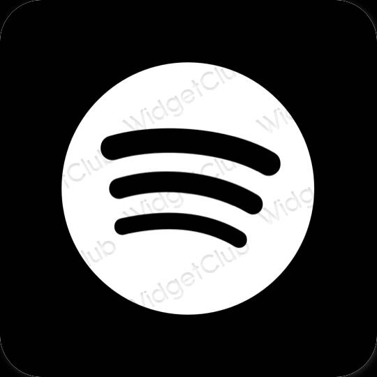 미적인 검은색 Spotify 앱 아이콘