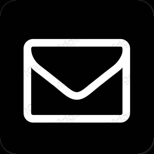 Естетичен черен Mail икони на приложения