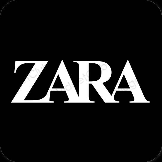 Estetski crno ZARA ikone aplikacija