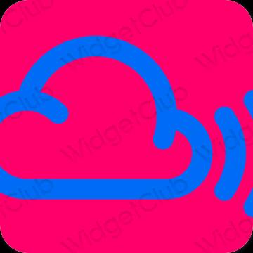 Aesthetic neon pink Weather app icons
