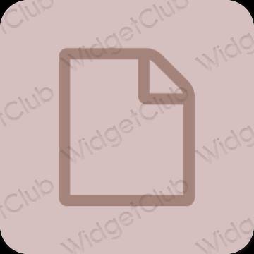 אֶסתֵטִי ורוד פסטל Notes סמלי אפליקציה