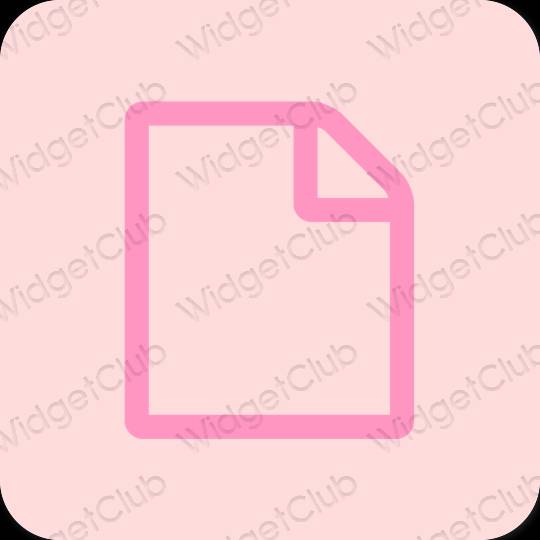 Estetické pastelovo ružová Files ikony aplikácií