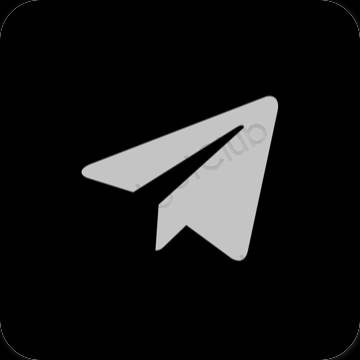 Ästhetisch Schwarz Telegram App-Symbole
