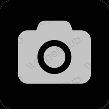 Estetinis pilka Camera programėlių piktogramos