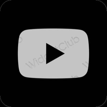 Estetické sivá Youtube ikony aplikácií