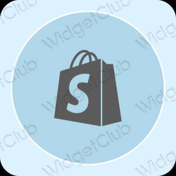 Aesthetic pastel blue Shopify app icons