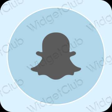 جمالي الأزرق الباستيل snapchat أيقونات التطبيق