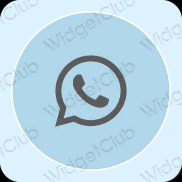 Aesthetic pastel blue WhatsApp app icons