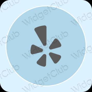 Aesthetic pastel blue Yelp app icons