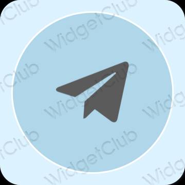 Stijlvol pastelblauw Telegram app-pictogrammen