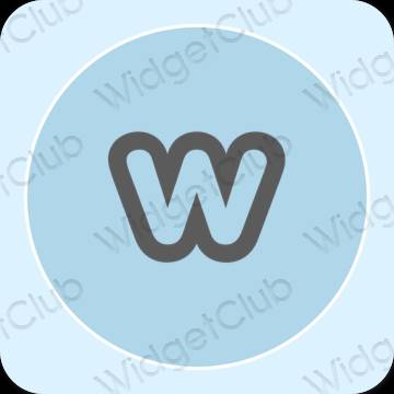 Stijlvol pastelblauw Weebly app-pictogrammen