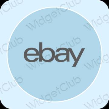 Aesthetic pastel blue eBay app icons