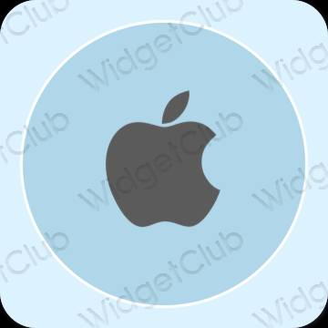 Aesthetic pastel blue Apple Store app icons