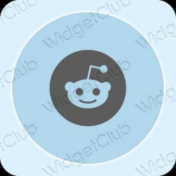 Stijlvol pastelblauw Reddit app-pictogrammen