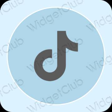 Aesthetic pastel blue TikTok app icons